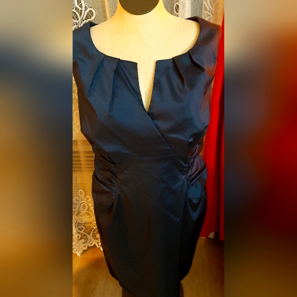 Adrianna Papel,size 18W,color dark navy blue ,knee length